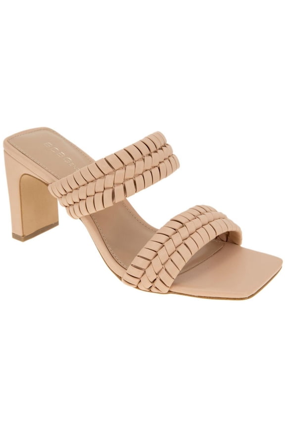 Womens Fenda Faux Leather Strappy Block Heels