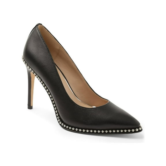 BCBGeneration Womens Holli Leather Pointed Toe Heels Black 8 Medium (B,M)