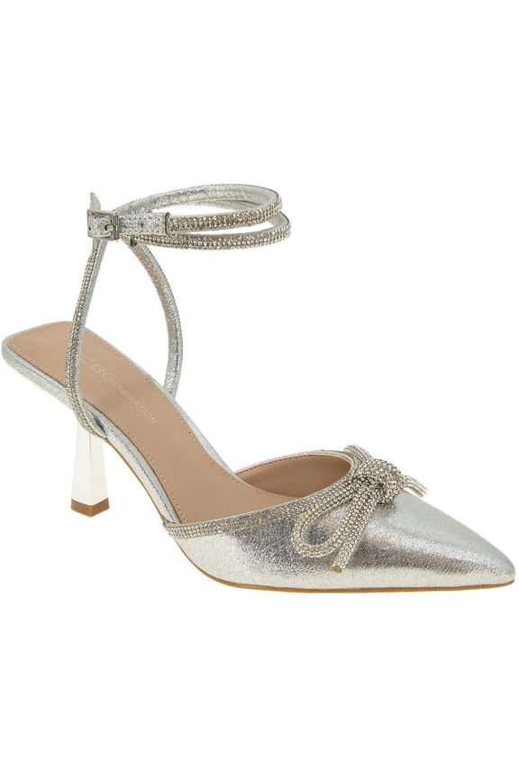 Womens Ildy Satin Rhinestone Slingback Heels