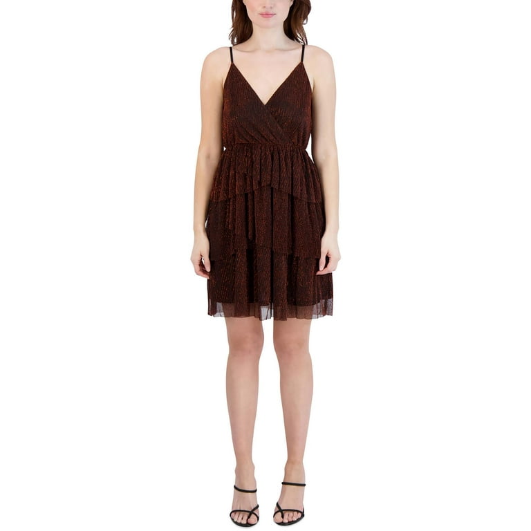 Bcbgeneration Metallic Pleated Mini Dress