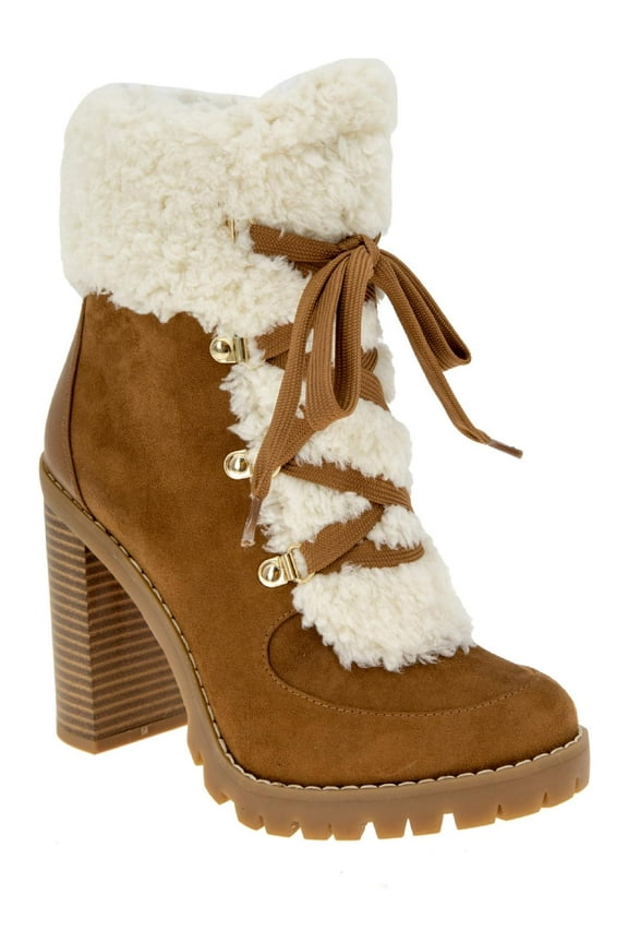 Womens Palli Faux Suede Ankle Combat & Lace-up Boots