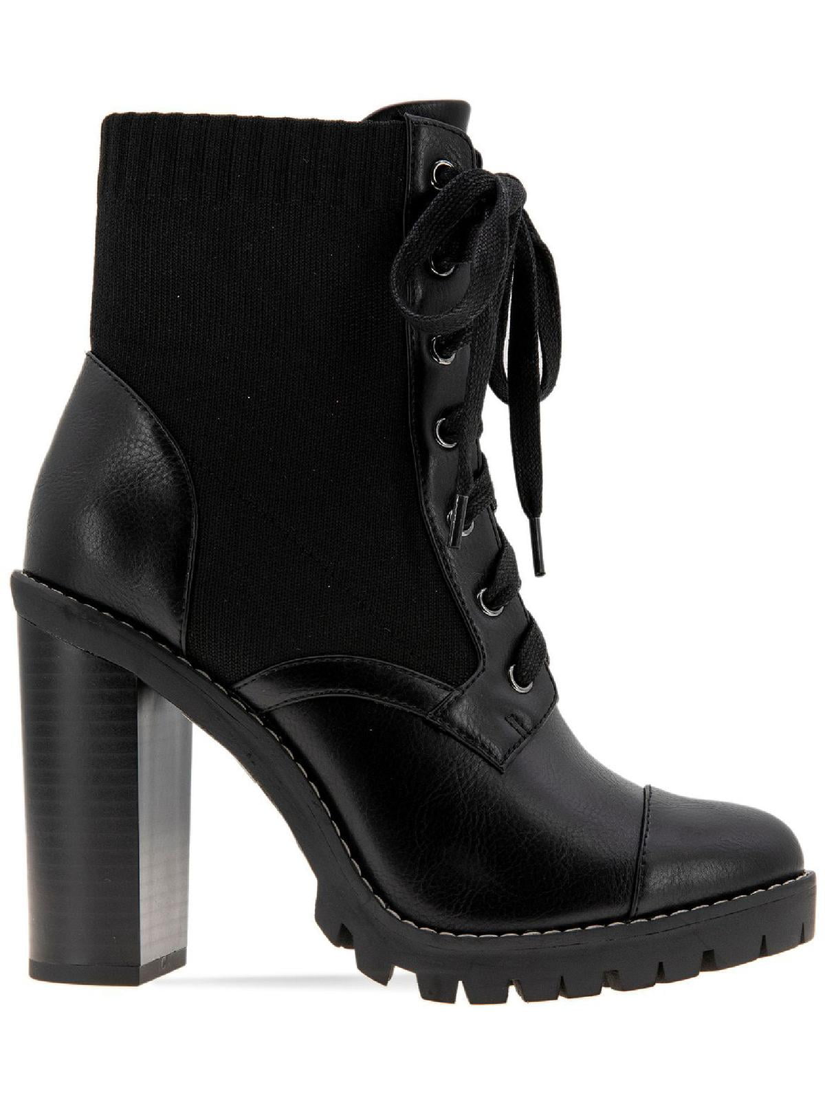 BCBGeneration Womens Pilas Faux Leather Lace Up Booties Walmart