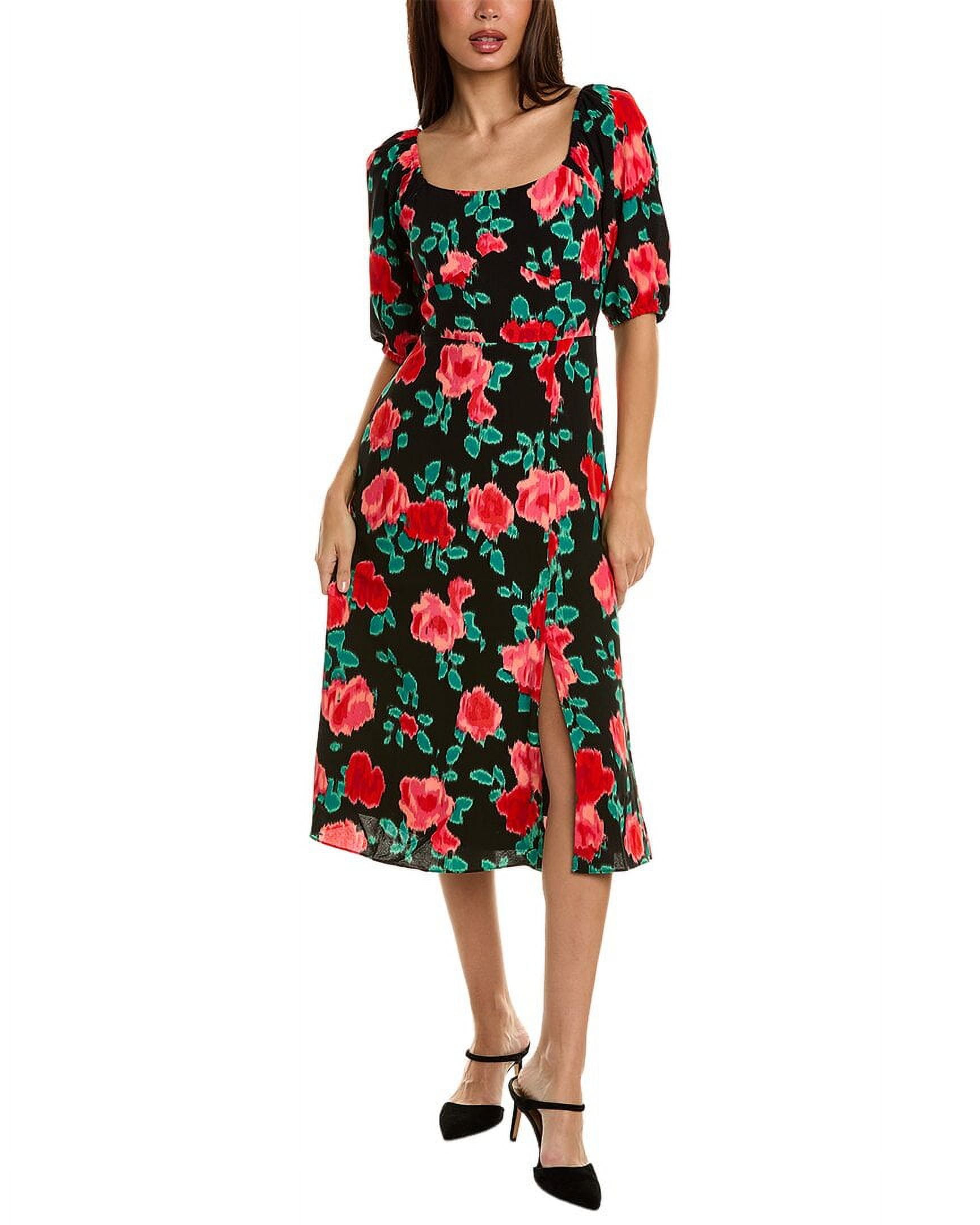 BCBGeneration womens Puff Sleeve Midi Dress 4 Black Walmart