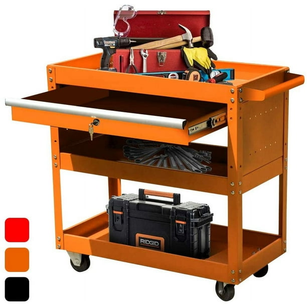 BCBYou Heavy Duty Rolling Tool Cart,27 Inch 3Tier Tool Cart with