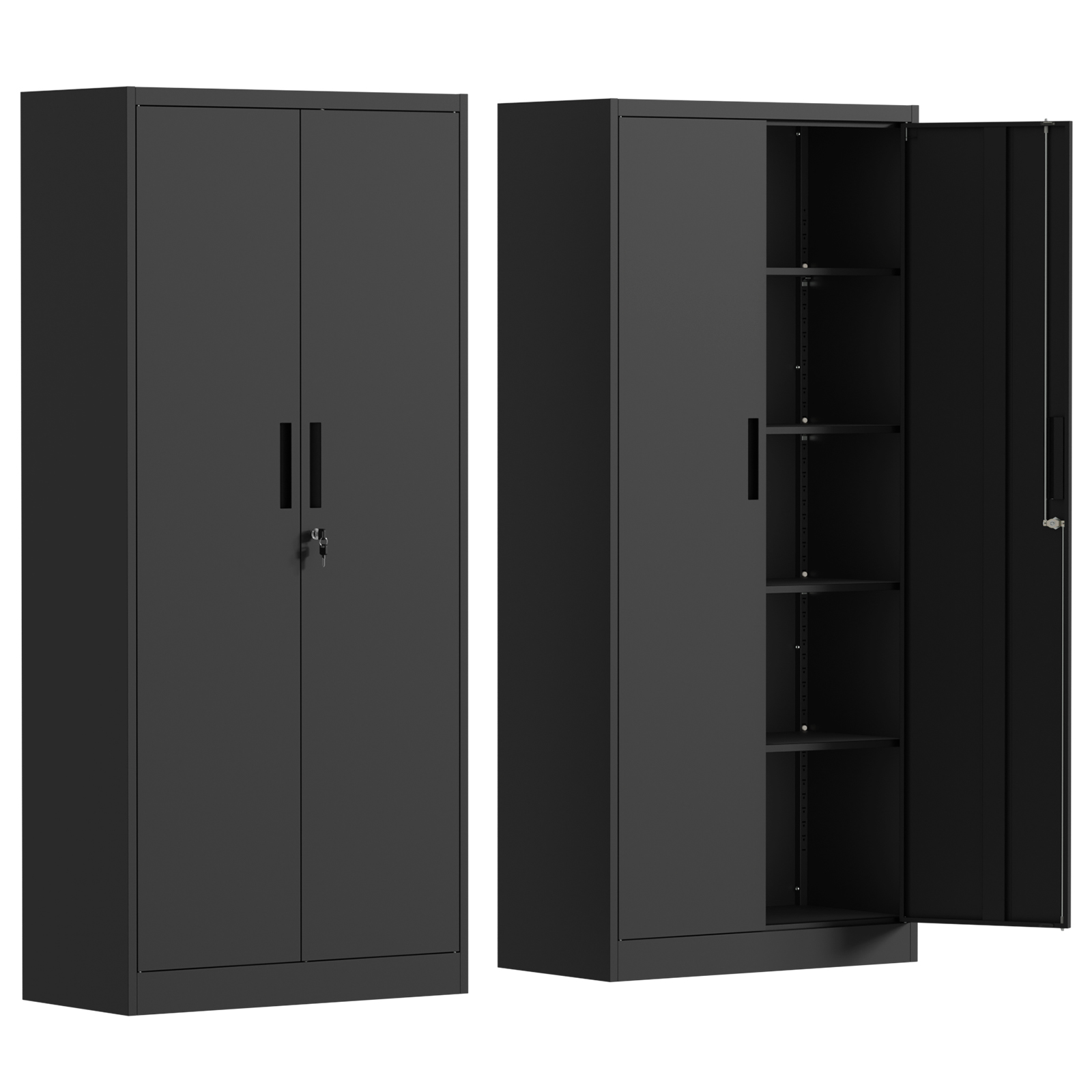 BCBYou Metal Garage Storage with 2 Doors and 4 Adjustable Shelves,71