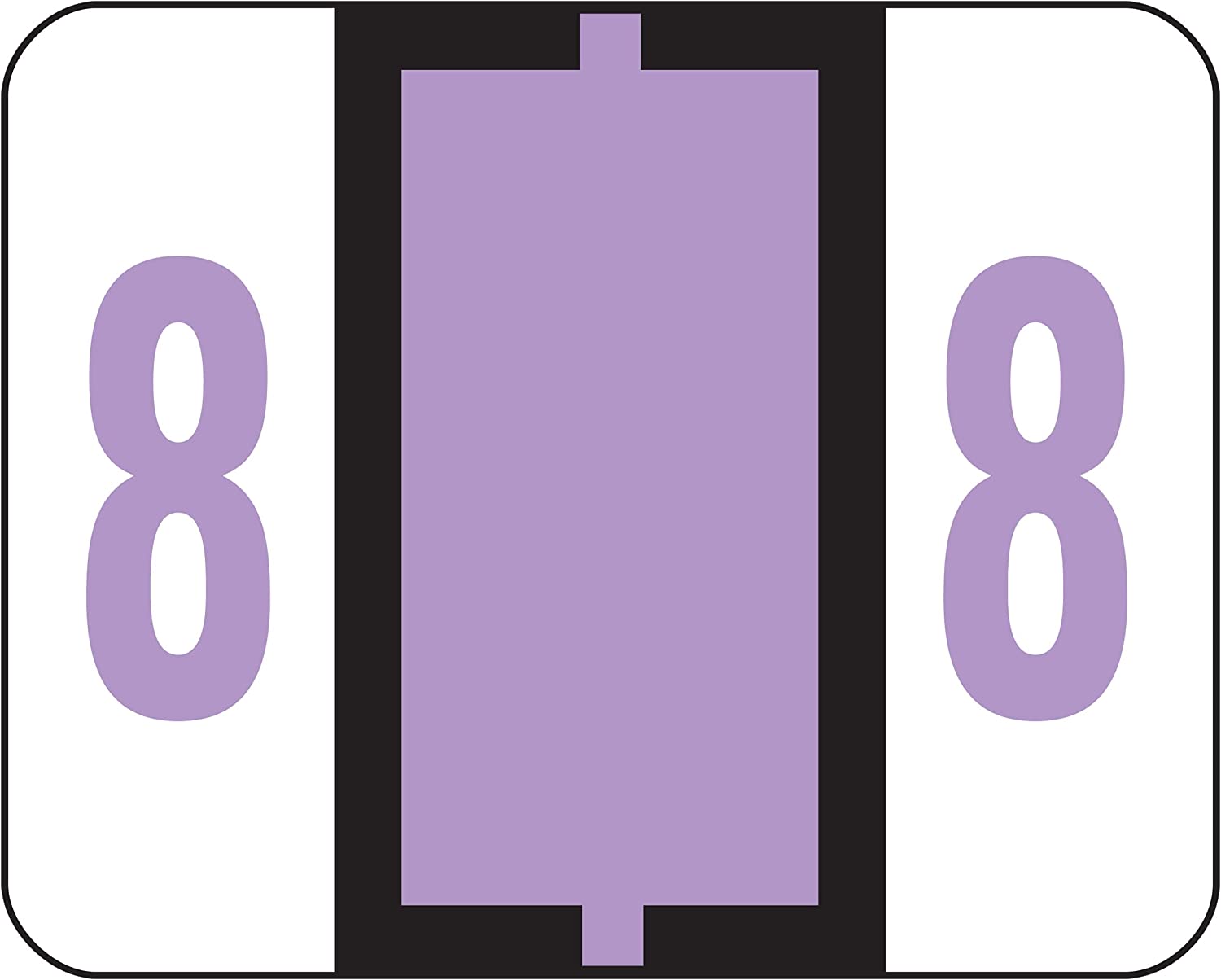 BCCRN BarStyle ColorCoded Numeric Label, 8, Label Roll, Lavender, 500