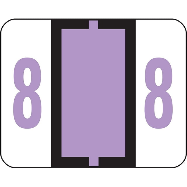 BCCRN Bar-Style Color-Coded Numeric Label, 8, Label Roll, Lavender, 500 ...