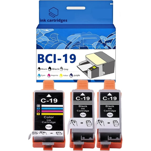 BCI-19 BCI19 Ink Cartridges Compatible for Canon IP100 MINI260 MINI360 Inkjet Printers, Leak-Proof Design Crisp Printing