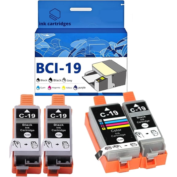 BCI-19 BCI19 Ink Cartridges Compatible for Canon IP100 MINI260 MINI360 Inkjet Printers, Leak-Proof Design Crisp Printing