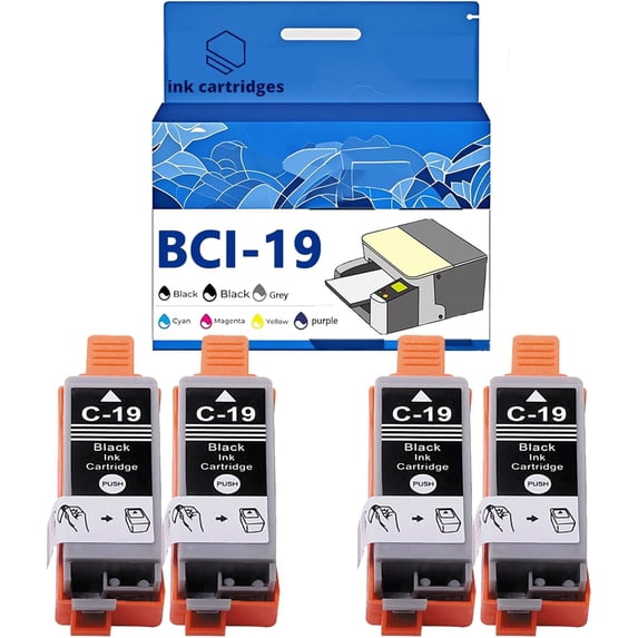 BCI-19 BCI19 Ink Cartridges Compatible for Canon IP100 MINI260 MINI360 Inkjet Printers, Leak-Proof Design Crisp Printing