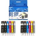 thumbnail image 1 of BCI-350 BCI-351 Ink Cartridges Compatible for Canon MG5430 MG5530 5630 MG6330 6530 6730 7130 7530 7530F Inkjet Printers, Leak-Proof Design Crisp Printing, 1 of 7