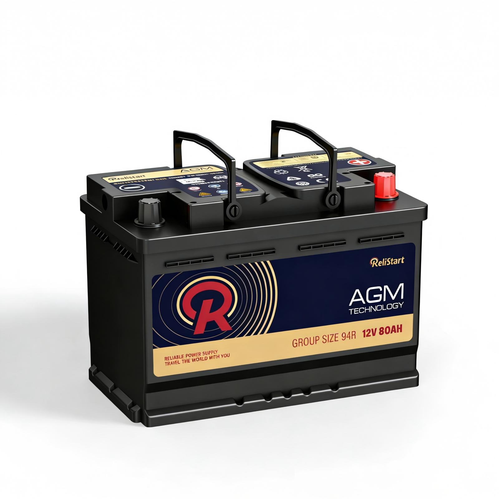 12V 80Ah AGM Car Battery BCI Group 94R H7 800CCA 155RC Deep Cycle Start 