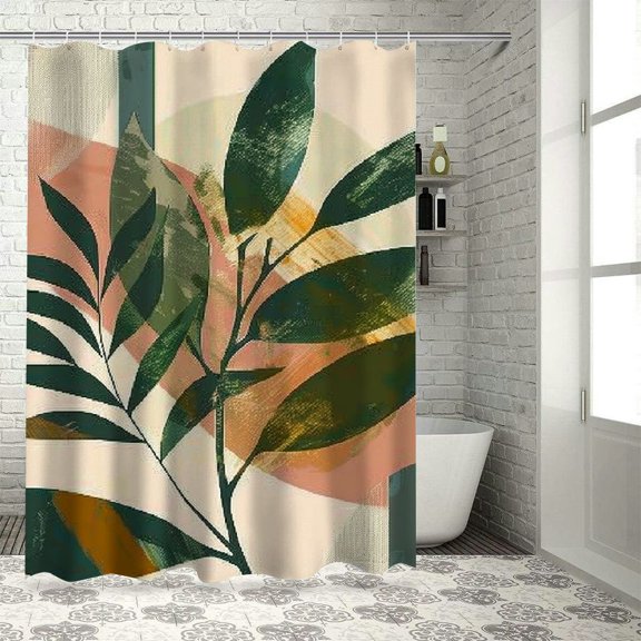 BCIG Geometric Bathroom Decoration Set with Hook, Colorful Deluxe Graphic Print Shower Curtain Set Bathroom Decoration, Easy to Install and Maintain, Bright HD Print