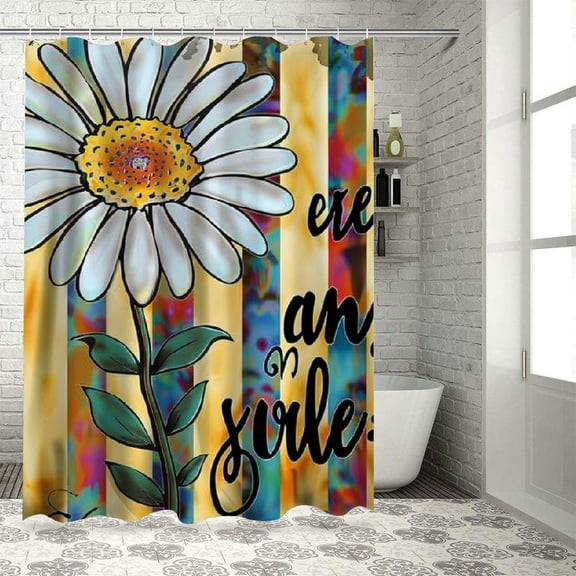 BCIG Sunflower Bathroom Set, Trust Daisy Flower Sunflower Bathroom Shower Curtain Sunflower Retro Bathroom Decoration