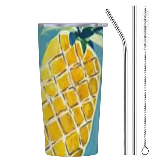 BCIIG 1725852337130000 20oz Stainless Steel Car Tumbler with Straw PS Lid Thermal Cup for Home Outdoor Use 20oz