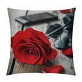thumbnail image 1 of BCIIG 3D Red Rose Print Throw Pillow Cover 18"x18" Hot Red Romantic Flower Garden Plants Accent Pillow Cover Gorgeous Floral Rustic Wooden Board Pillowcase for Bedroom Decor,Single Pack, 1 of 5