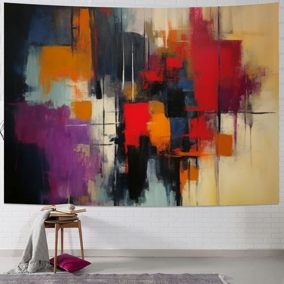 BCIIG Abstract Colors Red Light Tapestry Wall Hanging Unique Style Graphic Tapestries Home Wall Decor Art for Living Room Bedroom Apartment Farmhouse Dorm 40x30inch