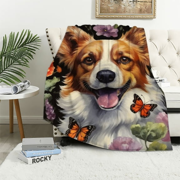 BCIIG for Aesthetic Corgi Plush Flannel Blanket – Soft, Comfy & Lightweight – Warm, Fuzzy, Throw Blanket for Couch, Outdoor Use Cozy Home Decor 50x60in