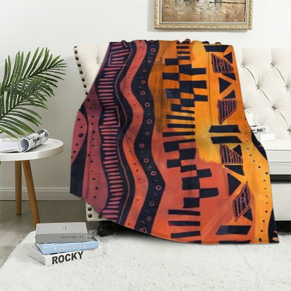 BCIIG African Mud Cloth Tribal Print Ultra-Soft Micro Flannel Blanket Bed Couch Sofa Decor Adult and Toddlers 40x50in