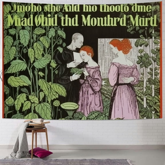 BCIIG Alasdair Gray Tapestry Wall Hanging Unique Style Graphic Tapestries Home Wall Decor Art for Living Room Bedroom Apartment Farmhouse Dorm 50x40inch