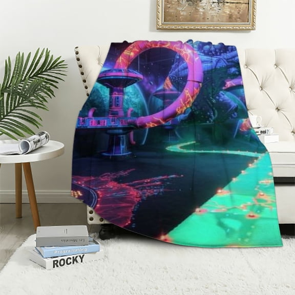 BCIIG Alien Legs Space Station Cosmic Matter Warm Lightweight Blanket Soft Fleece Blankets Throw Living Rooms Sofa Decor Cow Gifts All Seasons Excellent Hand Feel Gifts 40x50in