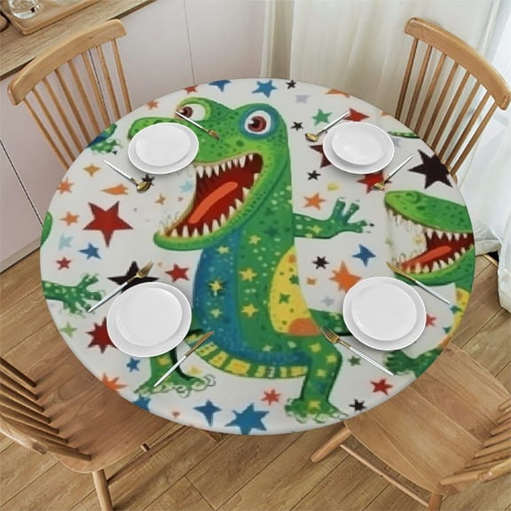 BCIIG, Alligator Star Round Tablecloth, Stain Resistant, Washable, Ideal for Indoor and Outdoor Dining Weddings, Parties, Family Kitchens, Holiday Dinners, Outdoor Picnics, Camping, Dining Parties