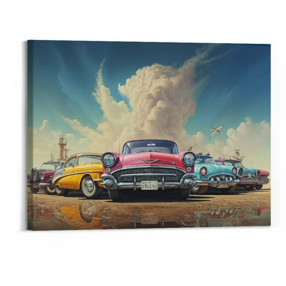 BCIIG American Muscle Car Poster US 1960s Classic Super Cars Poster Canvas Wall Art Prints for Wall Decor Room Decor Bedroom Decor Gifts Posters 20x16inch