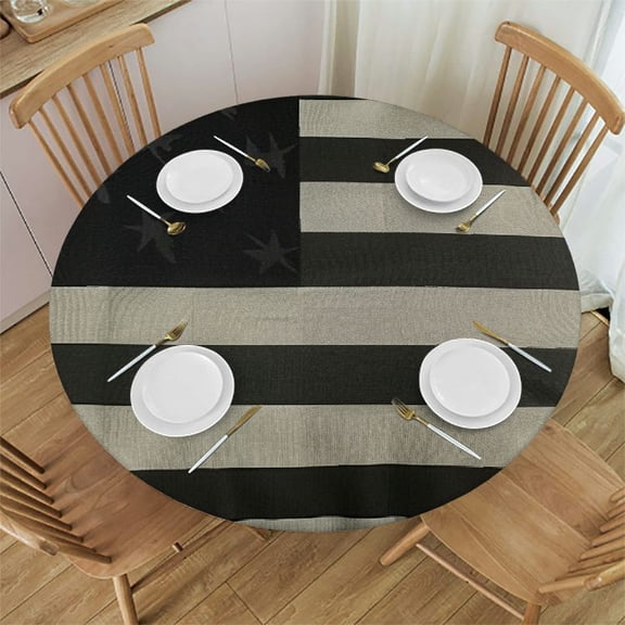 BCIIG Americo Makk Silk Screen Round Table Cover Stain Resistant Washable Indoor Outdoor Tablecloth Kitchen Dining Wedding Parties Picnic Farmhouse 100% Polyester Fiber 42-46