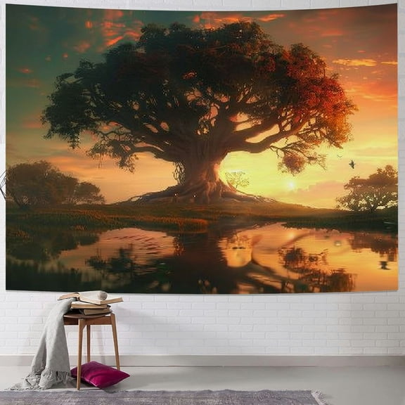 BCIIG An ancient tree of life that shines, Home decoration,Tapestry Psychedelic Tapestry Wall hanging Bedding Tapestry