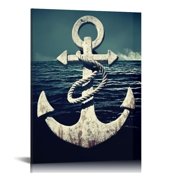 BCIIG Anchor Ocean Nautical Fine Art Aesthetic Poster & Print Wall Painting for Home Decor, Canvas Art for Living Room Bedroom Office 12x16 in