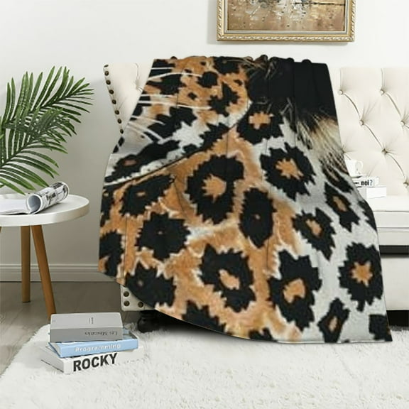 BCIIG Animal Leopard Print Blanket Throw Blanket Soft Comfortable for Sofa Chair Bed Office  60x80in