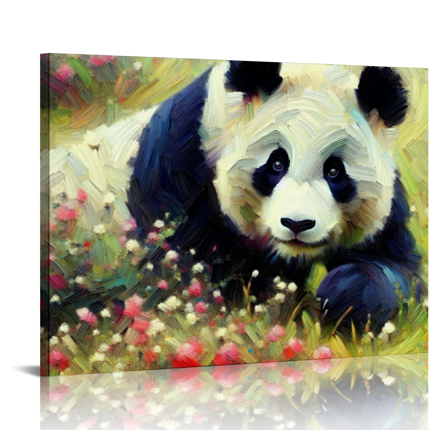 BCIIG Animal Panda Wall Art Pandas Playing in the Grass Canvas Print ...