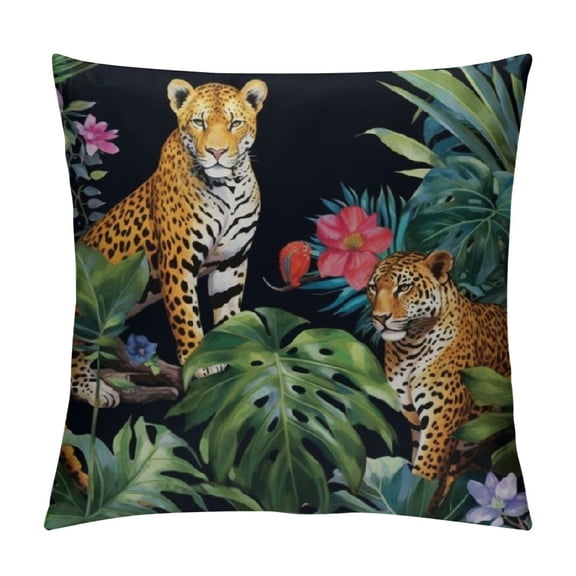 BCIIG Animal Print Leopard Pillow Cover  Tropical Safari Decorative Pillow Covers Cushion Cover Home Decor Pillowcase for  18x18in