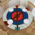thumbnail image 1 of BCIIG Arrow Target Angular Round Table Cover Stain Resistant Washable Indoor Outdoor Tablecloth Kitchen Dining Wedding Parties Waterproof 100% Polyester Fiber 31-35, 1 of 8