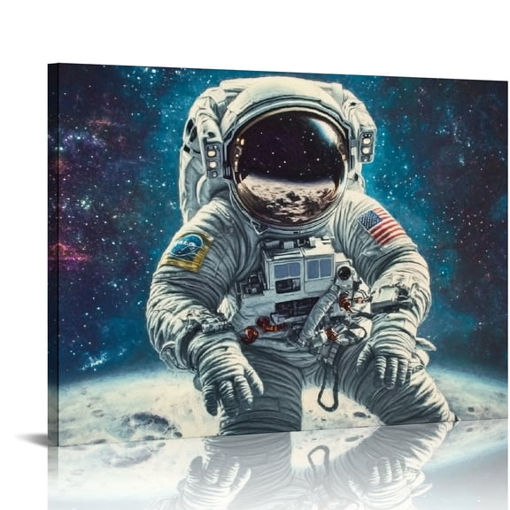 BCIIG Astronaut Space Alan Bean Canvas Wall Art Prints for Living Room Bedroom Home Office Decor 20x16in