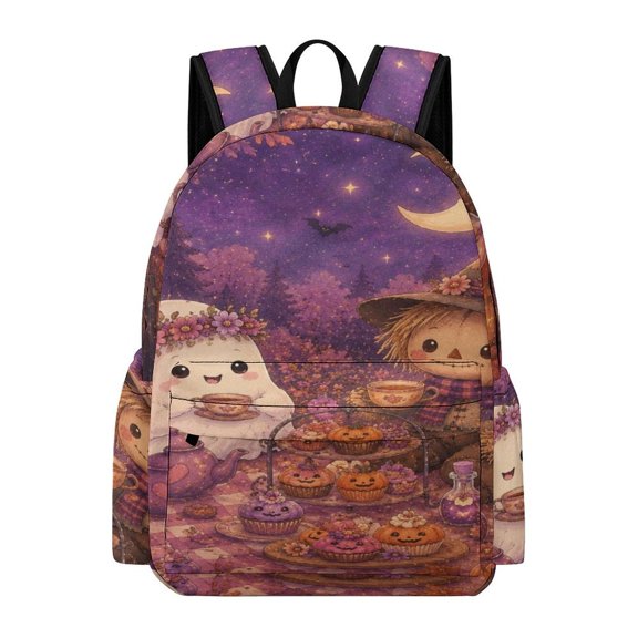 BCIIG Autumn Tea Party Printed Oxford Backpack, Large Capacity Laptop Backpack, Water Resistant, Travel Daypack for College Work Commuting Adults,