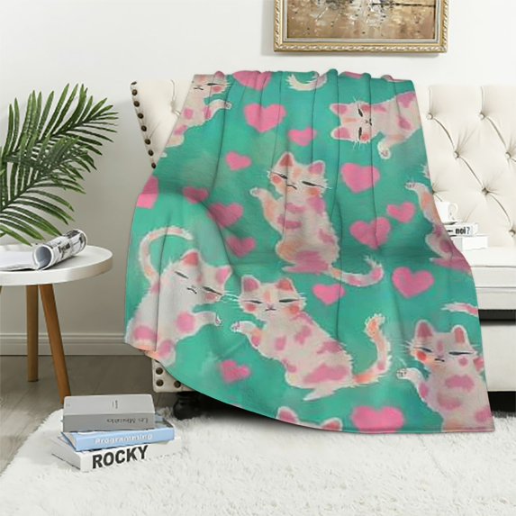 BCIIG Axolotl Blanket Gifts Inches Cute Throw Blanket for Kids, Girls, Boys - Light Green Soft Fuzzy Blankets for Crib, Couch & Travel 60x80in