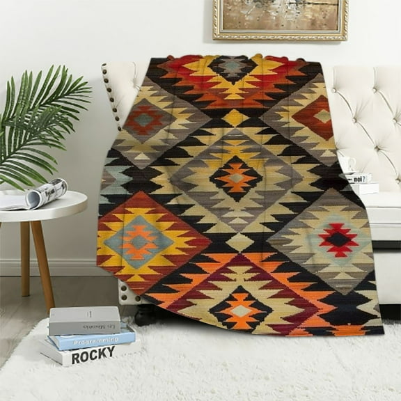 BCIIG  Aztec Blanket American Southwest Print Throw Soft Warm Lightweight Blanket for Women Birthday Christmas, Home Living Room Decor  40x50in