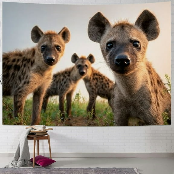 BCIIG Baby Hyena Tapestry Wall Hanging Unique Style Home Decor 40x30inch