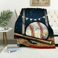 thumbnail image 1 of BCIIG Baseball Theme Soft Flannel Blanket Lightweight Throw Blanket for All Seasons, Living Room Sofa Decor, Cow Gifts Blanket 40x50in, 1 of 6