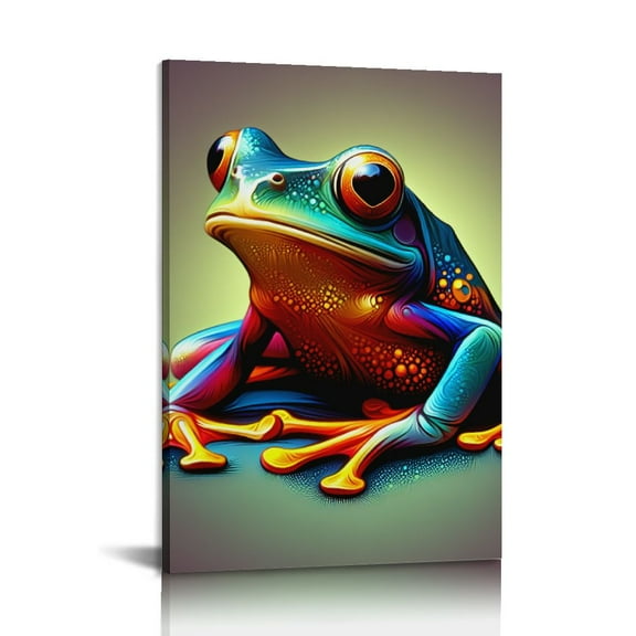 BCIIG  Bathroom Animal Wall Art Funny Frog Painting See Hear Speak No Evil Animal Picture Prints for Bathroom