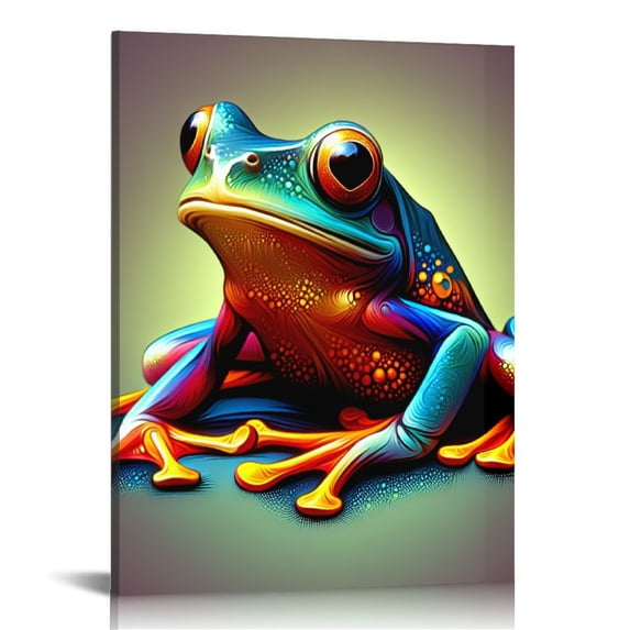 BCIIG Bathroom Animal Wall Art Funny Frog Painting See Hear Speak No Evil Animal Picture Prints for Bathroom