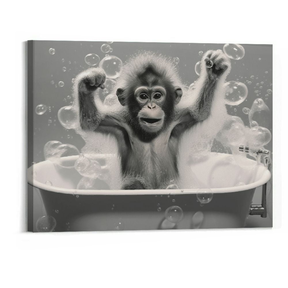 BCIIG Bathroom Wall Art Decor Black and White Funny Animals Canvas ...