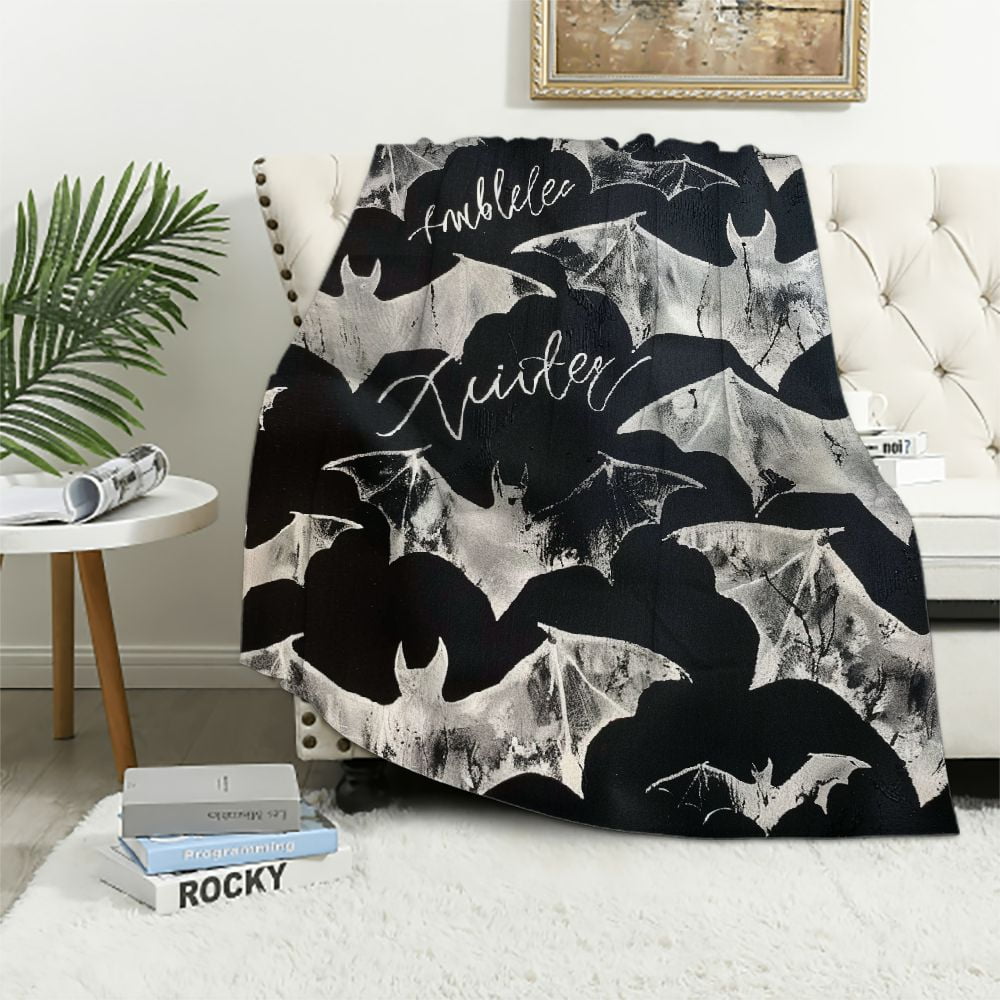 BCIIG Bats Halloween Gothic Art Warm Lightweight Blanket Soft Fleece