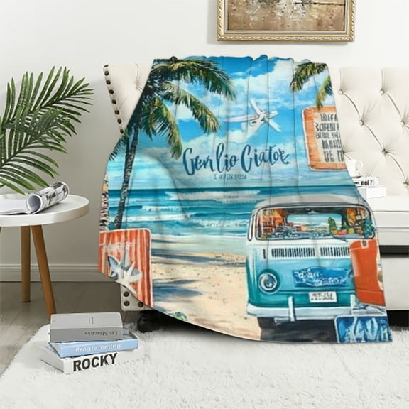 BCIIG Beach Gifts for Women Men, Beach Throw Blankets for Beach Lovers, Life is Better at The Beach Blanket for Women, Beach Themed Gifts 40x50in