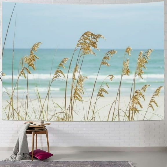 BCIIG Beach Grass Ocean Tapestry Wall Hanging Unique Style for Home Decor Art Living Room Bedroom Dorm 50x40inch