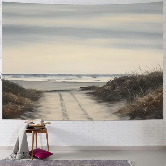 BCIIG Beach Path Ocean Tapestry Wall Hanging Unique Style Graphic Tapestries Home Decor Art Living Room Bedroom Apartment Farmhouse Dorm 40x60inch