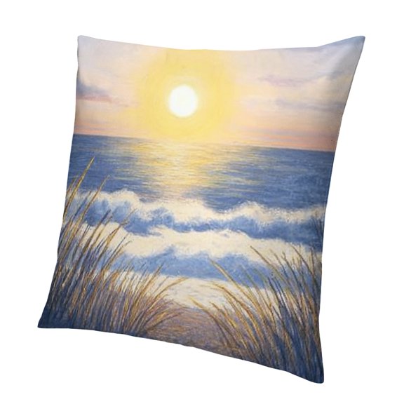 BCIIG Beach Sunset Grass Aesthetic Decorative Pillowcase Home Furnishing 24x24in