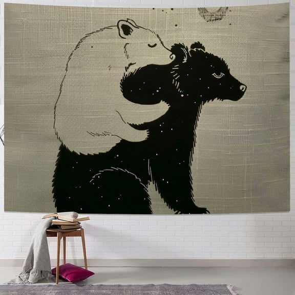 BCIIG Bear Crescent Tapestry Wall Hanging Unique Style Graphic Tapestries Home Wall Decor Art for Living Room Bedroom Dorm Apartment Farmhouse 40x30inch