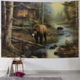 thumbnail image 1 of BCIIG Bear Forest Stream Tapestry Wall Hanging Unique Style Graphic Tapestries Home Wall Decor Art for Living Room Bedroom Apartment Farmhouse Dorm 40x30inch, 1 of 6